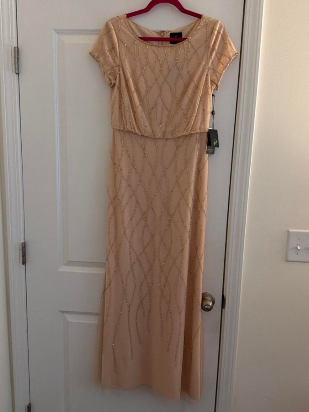Adrianna Papell Women's Tan and Pink Dress